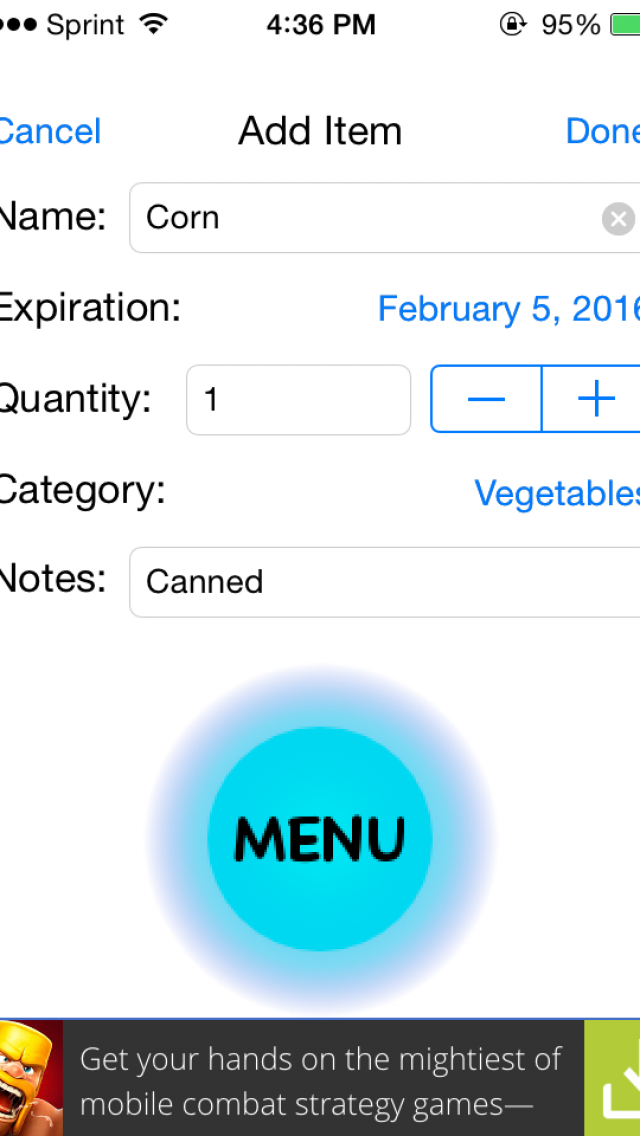 My Food Storage App for iPhone and iPad New iPhone, iPad Food & Drink App
